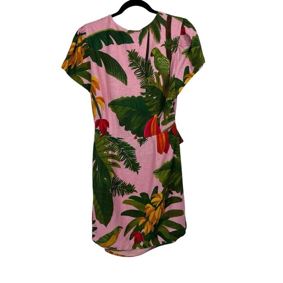 Farm Rio Pink Cocoa Forest Mini Dress Tropical Boho Size L - Picture 4 of 13